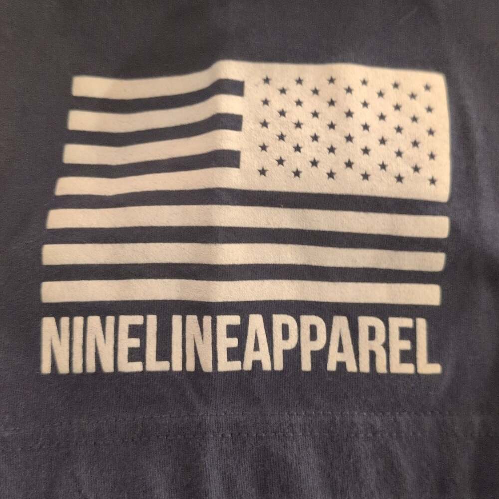 Nine Line Shirt Mens XL Blue Crew USA Veteran Fight Company Pub Brewery Adult - Picture 2 of 2